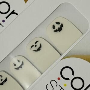 New Color Street “Face of Jacks” Jack-O-Lantern Grin Clear Overlay Nail Strips
